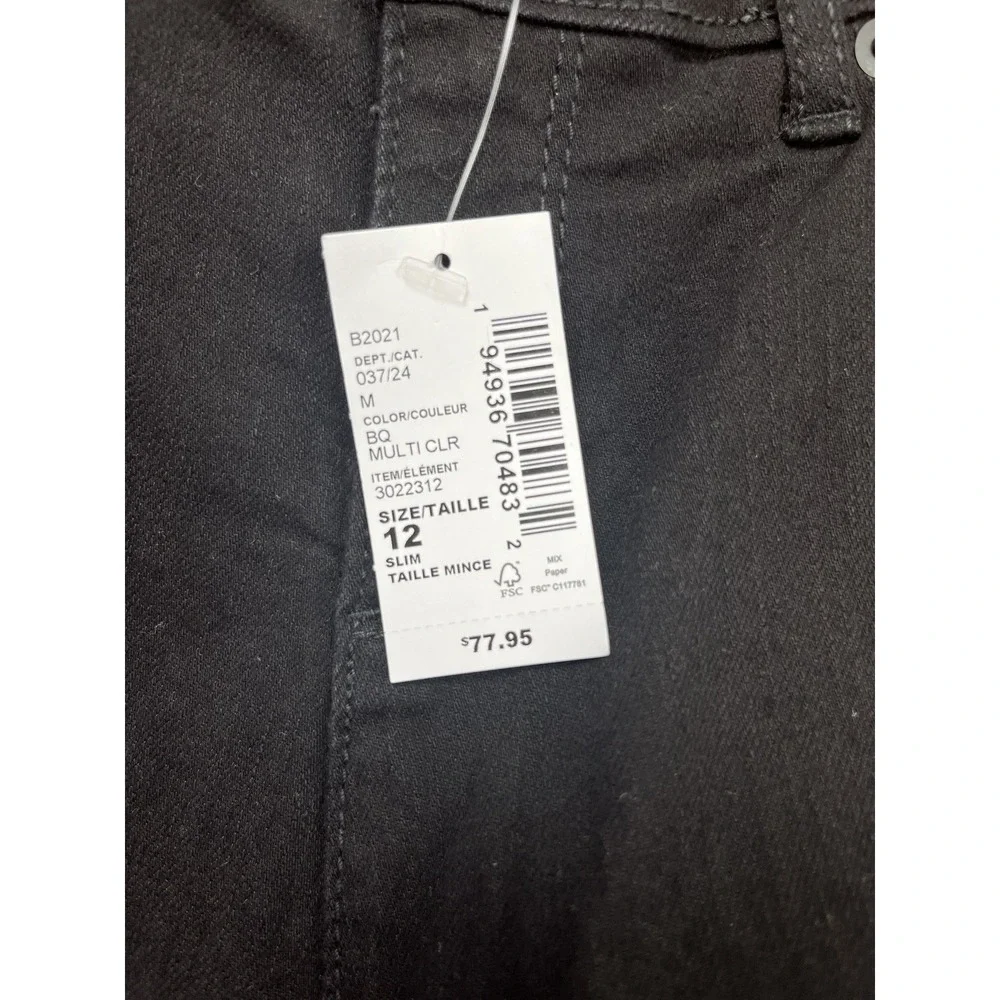 Place Super Skinny Black‎ Jeans Girls Size 12 Slim NEW Adjustable Waist
